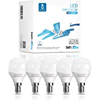 Los mejores  - Aigostar - Bombilla LED G45- casquillo fino E14- 7W- luz fría 6400K- 560 lúmenes- ahorro de energía- ángulo de apertura…